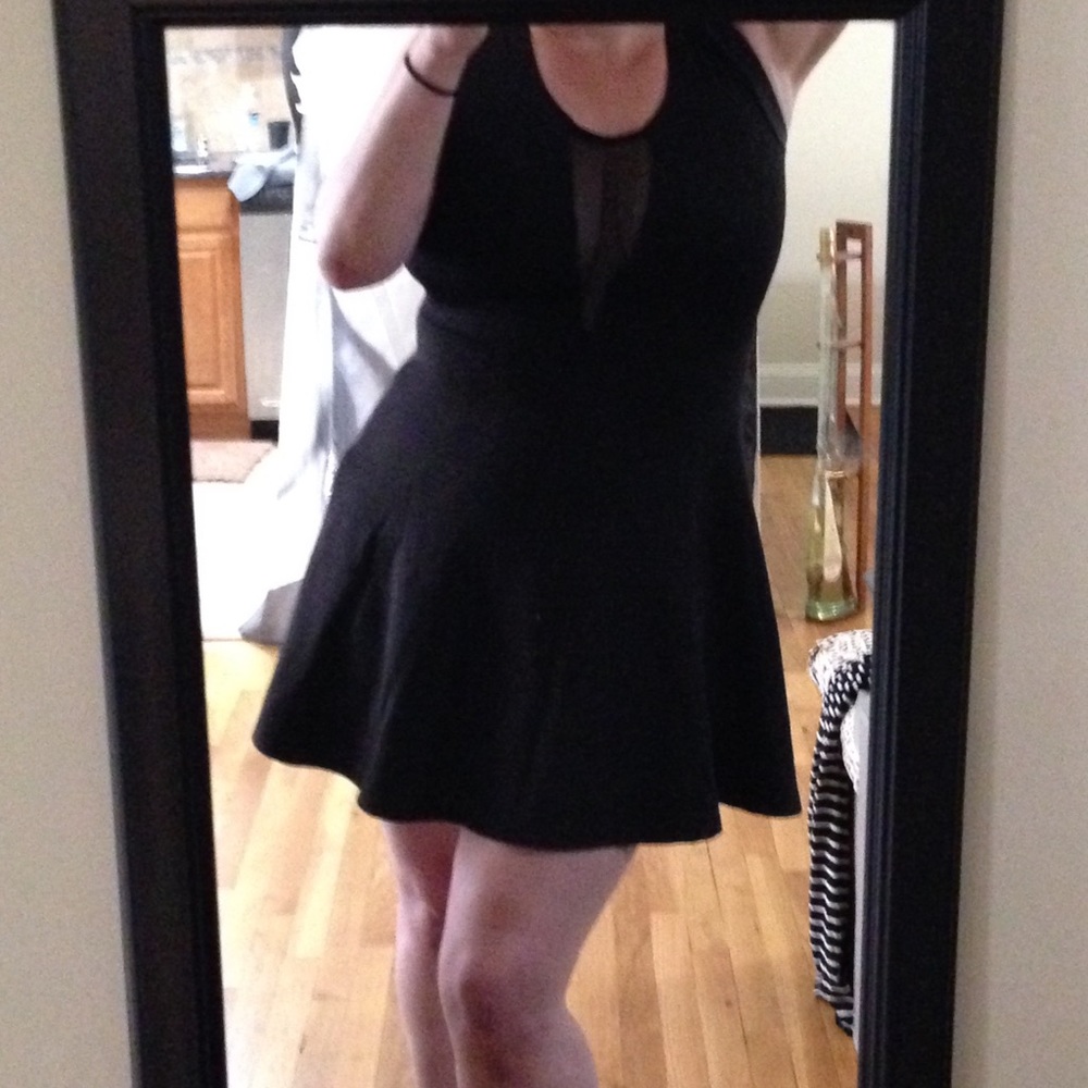 Marilyn Monroe Black Skater Dress with mesh detail
